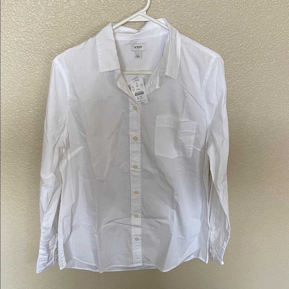 Jcrew crisp closet staple white shirt